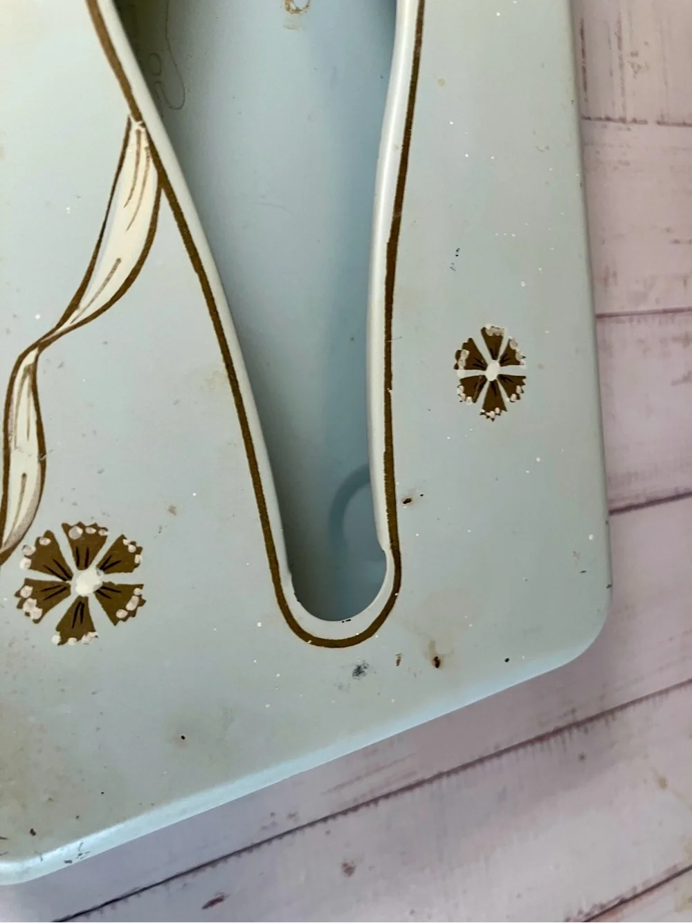 Vintage Ransburg Metal Tissue Box Cover Cherub Angel Footed Mcm